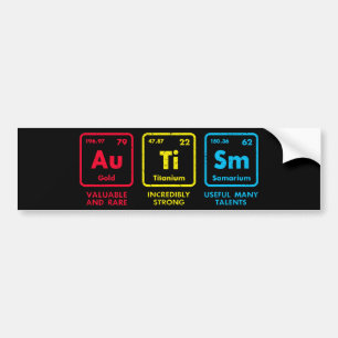 Autism Awareness Elements Periodic Table Bumper Sticker