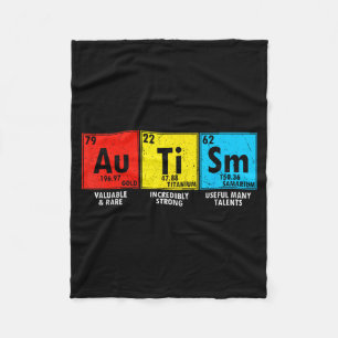 Autism Awareness Elements Periodic Table Men Women Fleece Blanket