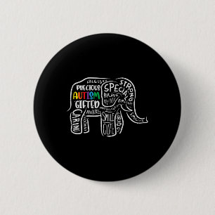 Autism Awareness Elephant Acceptance Autistic Men  6 Cm Round Badge