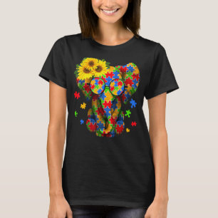Autism Awareness Elephant Be Kind Puzzle Piece Gir T-Shirt