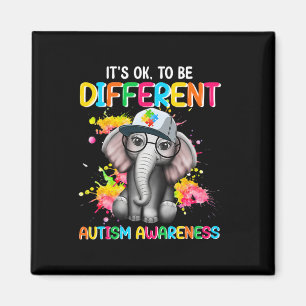 Autism Awareness Elephant Flower Its Ok To Be Diff Magnet