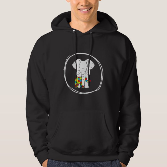 Autism Awareness Elephant Hoodie (Front)