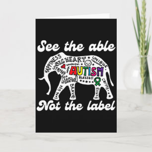 Autism Awareness Elephant See The Able Not Label A Card