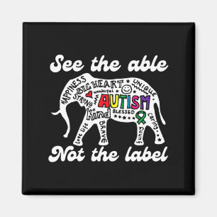 Autism Awareness Elephant See The Able Not Label A Magnet