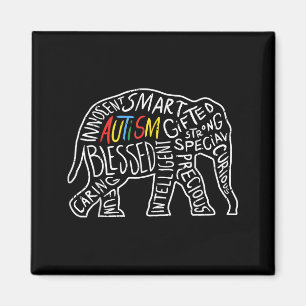 Autism Awareness Elephant Shirt Words Animal Lover Magnet