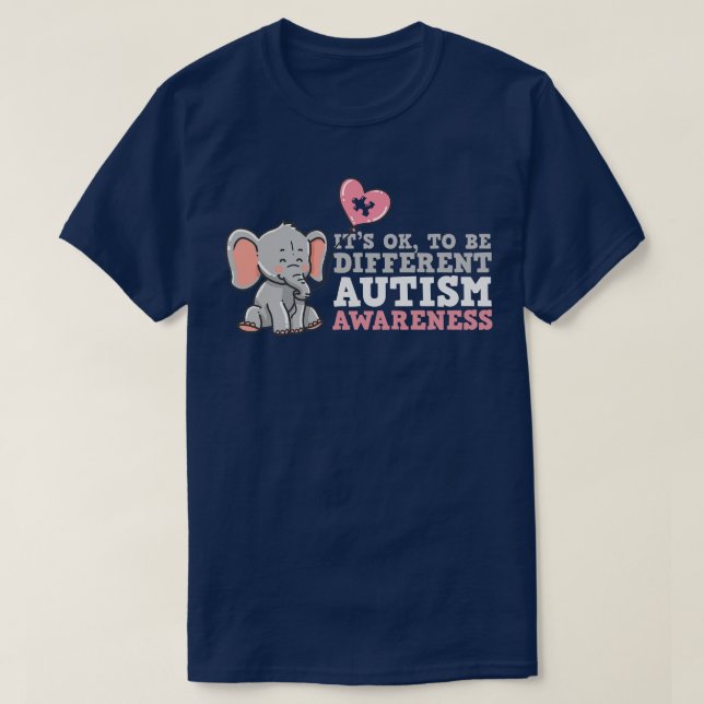 Autism Awareness Elephant  T-Shirt (Design Front)