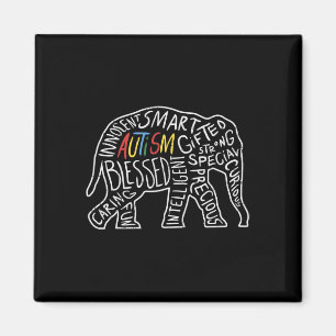 Autism Awareness Elephant Words Animal Lover Gift  Magnet
