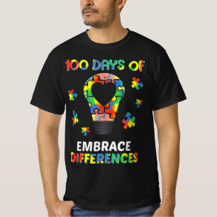 Autism Awareness Embrace Differences 100 Days Of S T-Shirt
