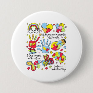 Autism Awareness Embrace Diversity Neuro Inclusive 7.5 Cm Round Badge