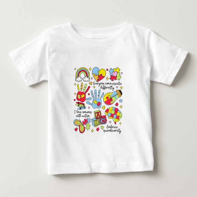 Autism Awareness Embrace Diversity Neuro Inclusive Baby T-Shirt (Front)