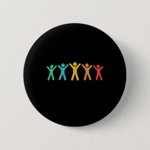 Autism Awareness Embrace Every Colour Sticker  6 Cm Round Badge