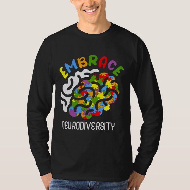 Autism Awareness Embrace Neurodiversity Autism Bra T-Shirt (Front)