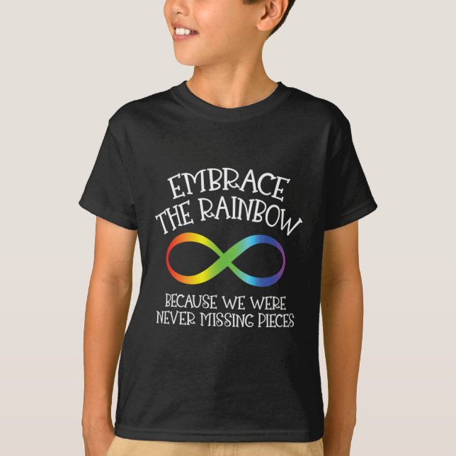 Autism Awareness Embrace The Rainbow Infinity Anti T-Shirt (Front)