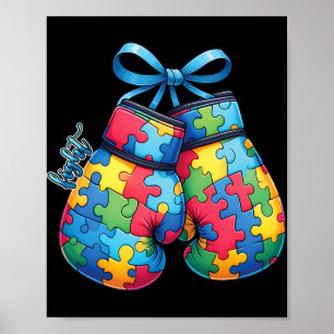 Autism Awareness Family Boxing Gloves Autism Mum D Poster