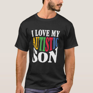 Autism Awareness Family Match Mum Dad I Love My Au T-Shirt