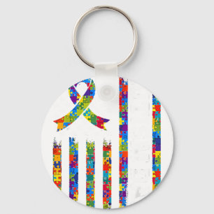 Autism Awareness Flagpuzzle Autisticsupport Autism Key Ring
