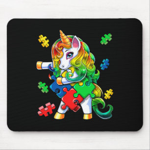 Autism Awareness Flossing Unicorn Puzzle Piece Gif Mouse Pad