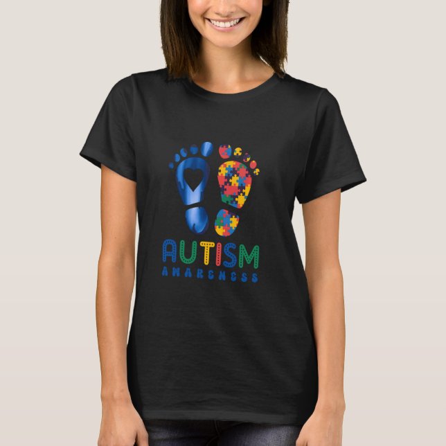 Autism Awareness Foot T-Shirt (Front)