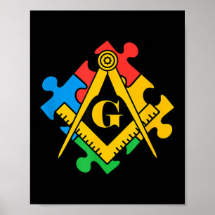 Autism Awareness , Freemason Masonic Lodge, Mason  Poster