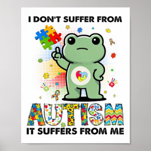 Autism Awareness Funny Frog Meme Autism Support  Poster