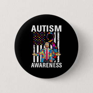 Autism Awareness Funny Trump Support Autistic Us F 6 Cm Round Badge