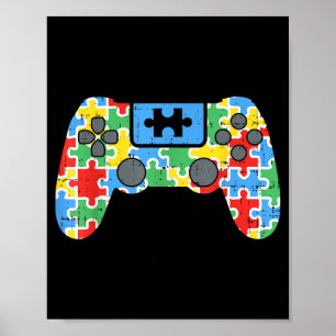 Autism Awareness Game Controller Shirt Autistic Ga Poster