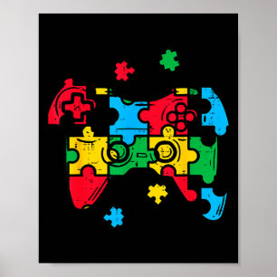 Autism Awareness Gamer Asd Gaming Boys Kids Men Yo Poster