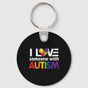 Autism Awareness Gift Autism Mum I Love Someone Wi Key Ring