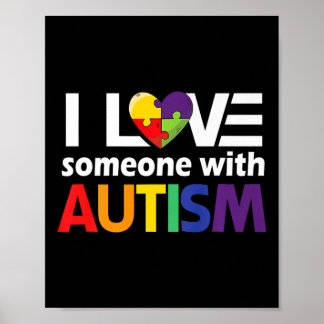 Autism Awareness Gift Autism Mum I Love Someone Wi Poster