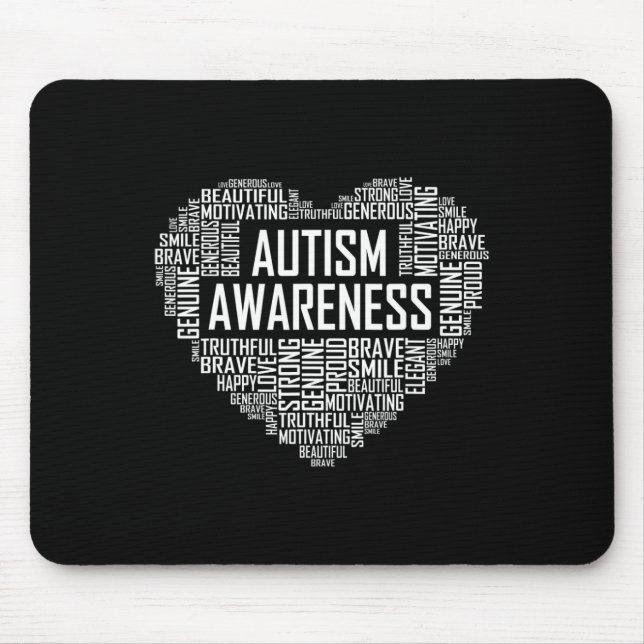 Autism Awareness Gift Heart Proud Support Month Gi Mouse Pad (Front)