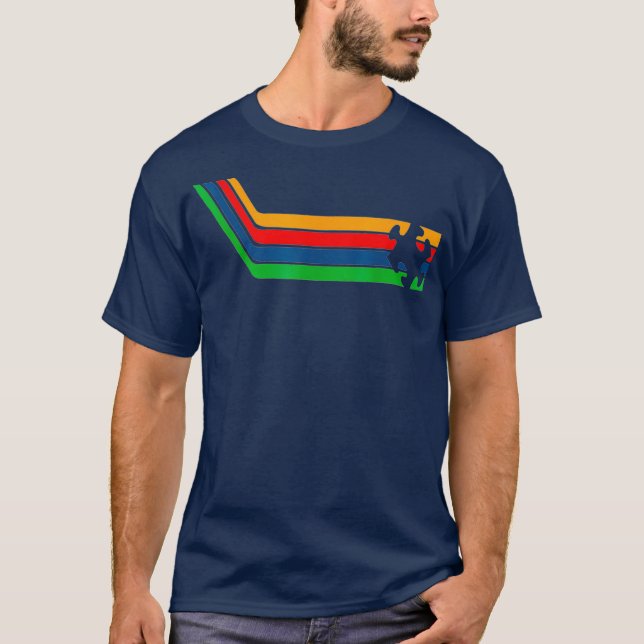 Autism Awareness Gift Retro Stripes Cute ASD or T-Shirt (Front)
