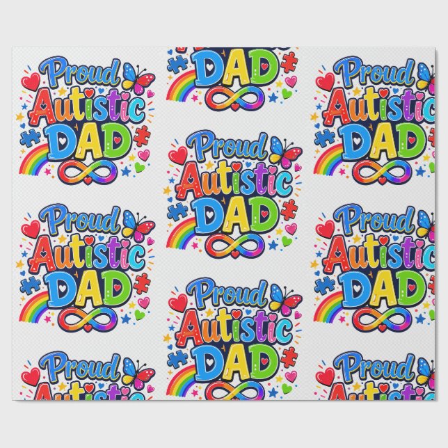 Autism Awareness Gift Wrap for Loving Fathers (Flat)