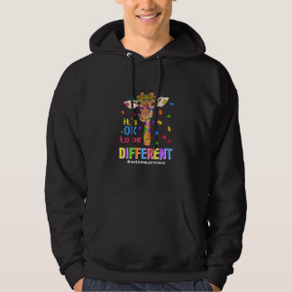Autism Awareness Giraffe Flower Its Ok To Be Diffe Hoodie
