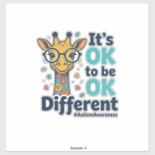 Autism Awareness Giraffe It’s OK to Be Different S