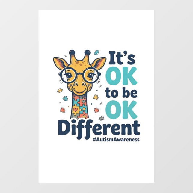 Autism Awareness Giraffe It’s OK to Be Different S (Sheet)