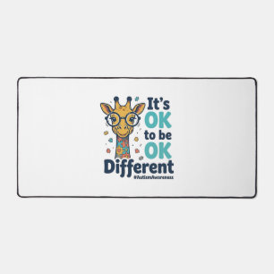 Autism Awareness Giraffe It’s OK to Be Different S Desk Mat