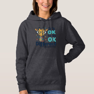 Autism Awareness Giraffe It’s OK to Be Different S Hoodie