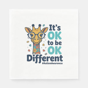 Autism Awareness Giraffe It’s OK to Be Different S Napkin