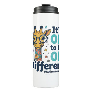 Autism Awareness Giraffe It’s OK to Be Different S Thermal Tumbler
