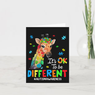 Autism Awareness Giraffe Women Kid Its Ok To Be Di Card