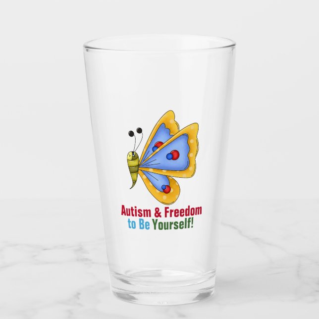Autism Awareness Glass (Front)