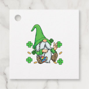 Autism Awareness Gnomes Shamrock St Patricks Day Favour Tags