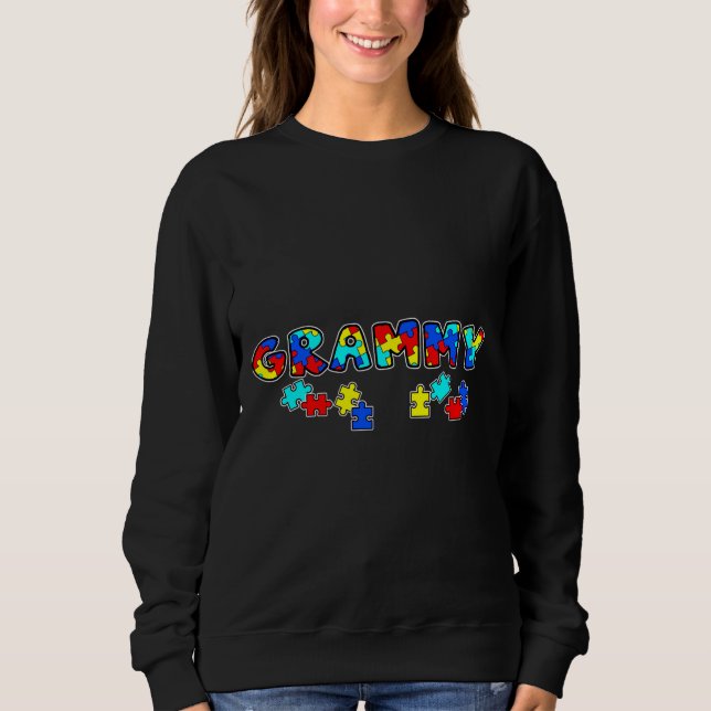 Autism Awareness Grammy Puzzle Sweatshirt (Front)