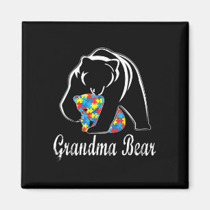 Autism Awareness Grandma Bear Support Autistic Adu Magnet