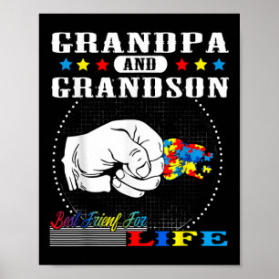 Autism Awareness Grandpa Grandson Best Friend For  Poster