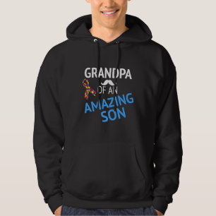 Autism Awareness Grandpa Of An Amazing Son Choose Hoodie