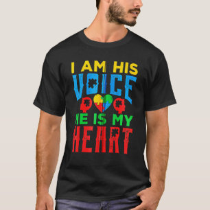Autism Awareness Grandparents I Am His Voice He Is T-Shirt
