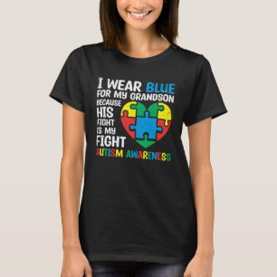 Autism Awareness Grandson Grandparents Heart T-Shirt
