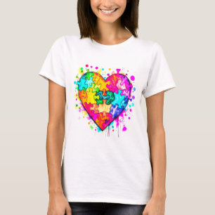 Autism Awareness Heart April month T-Shirt