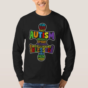 Autism Awareness Heart Blessed Men Women Kids Chil T-Shirt